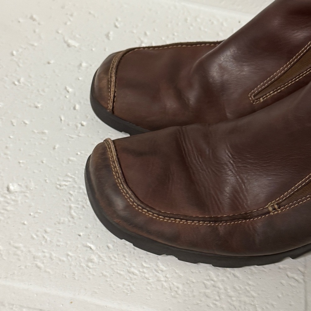 Timberland Brown Leather Ankle Boots Women’s Size 9 Smart Comfort Slip-On - Picture 2 of 16